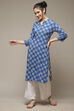 Blue LIVA Straight Kurta image number 0